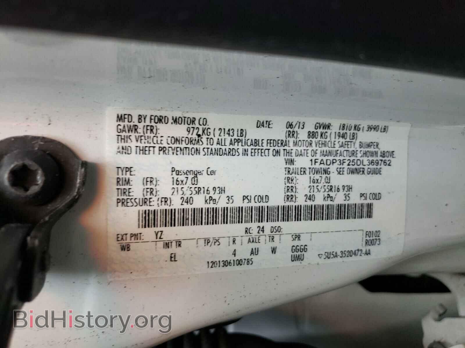 2013 FORD FOCUS - VIN: 1FADP3F25DL369762 - Фото 10