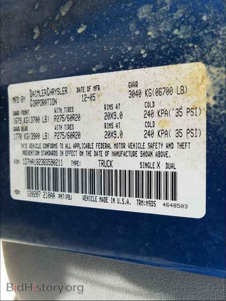 2006 DODGE RAM 1500 - VIN: 1D7HA18236S590211 - Фото 10