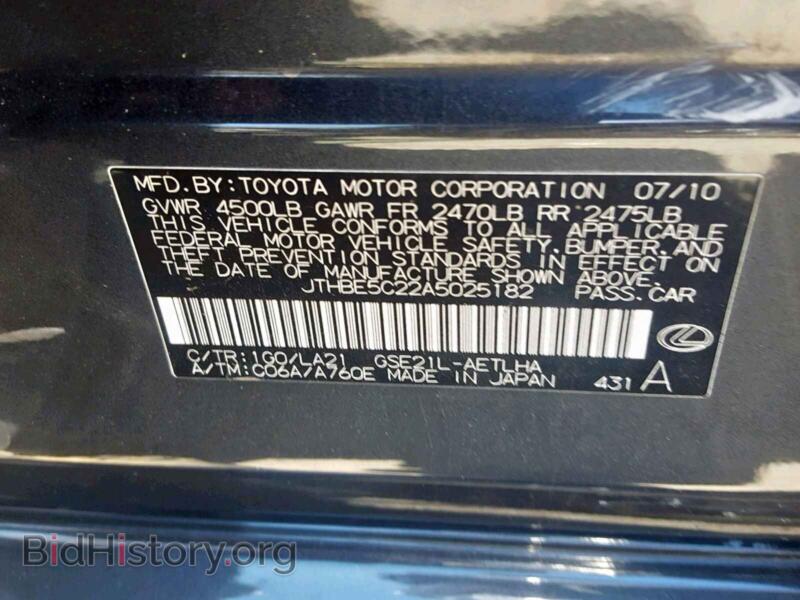 2010 Lexus IS (VIN JTHBE5C22A5025182) — photo 10 of 10