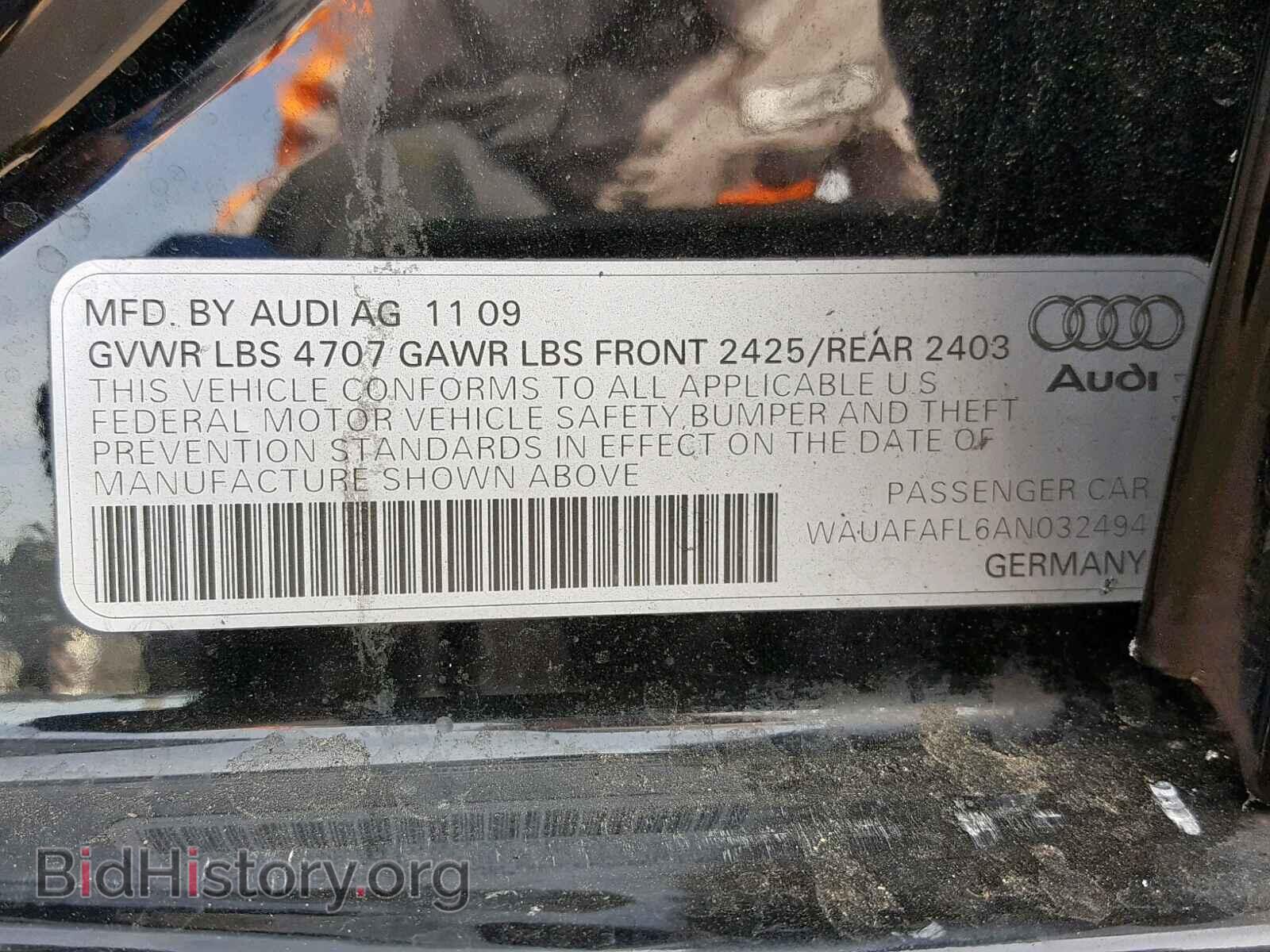 2010 AUDI A4 - VIN: WAUAFAFL6AN032494 - Фото 10