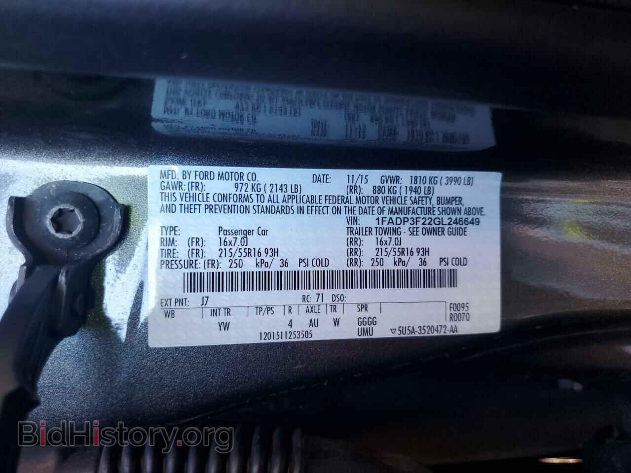 2016 FORD FOCUS - VIN: 1FADP3F22GL246649 - Фото 12