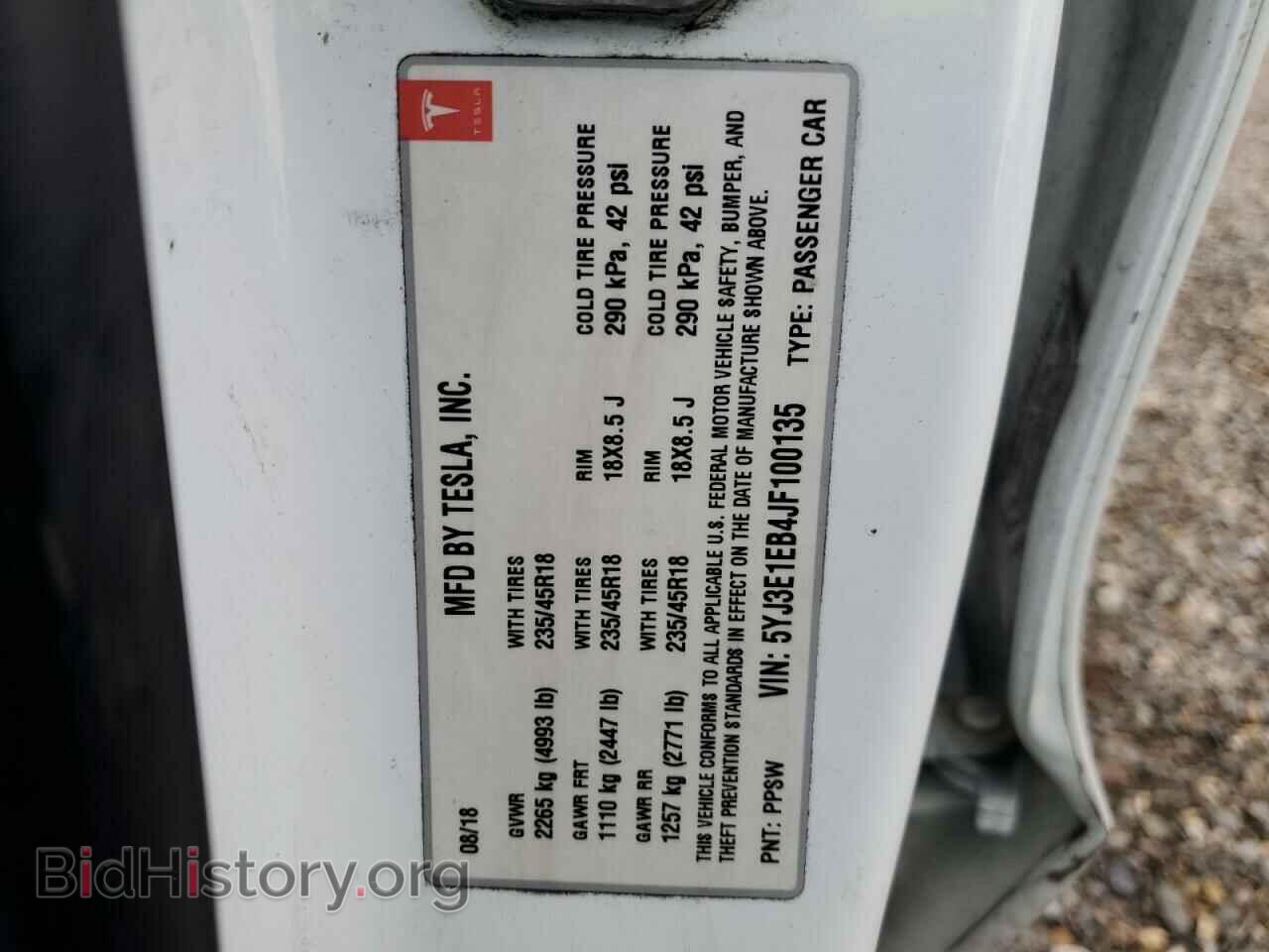 2018 TESLA MODEL 3 - VIN: 5YJ3E1EB4JF100135 - Фото 12