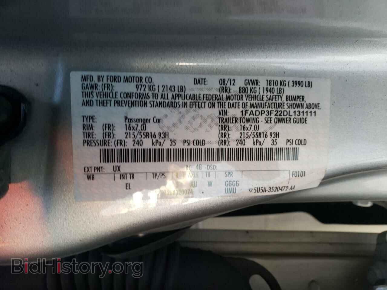 2013 FORD FOCUS - VIN: 1FADP3F22DL131111 - Фото 12