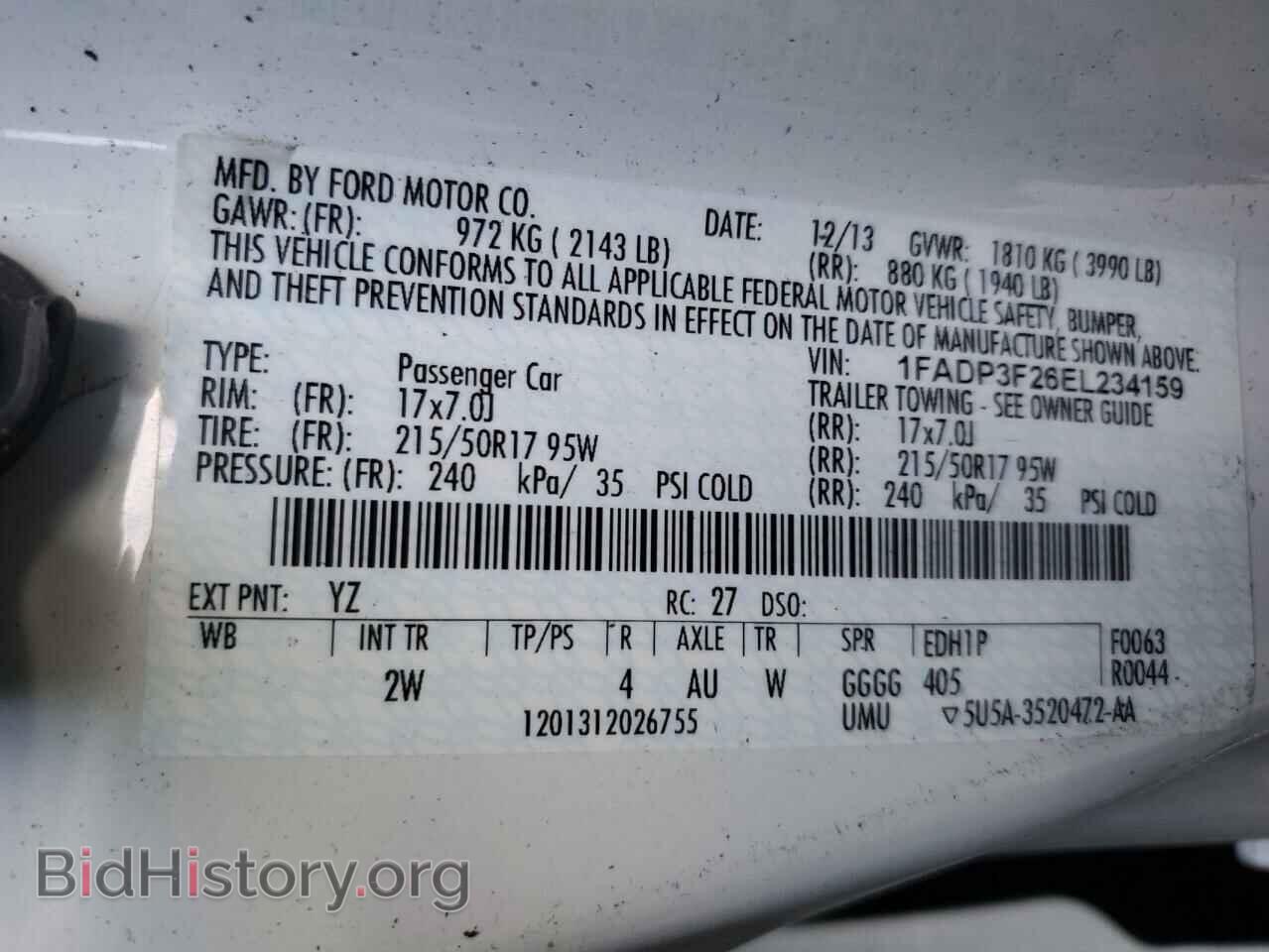 2014 FORD FOCUS - VIN: 1FADP3F26EL234159 - Фото 12