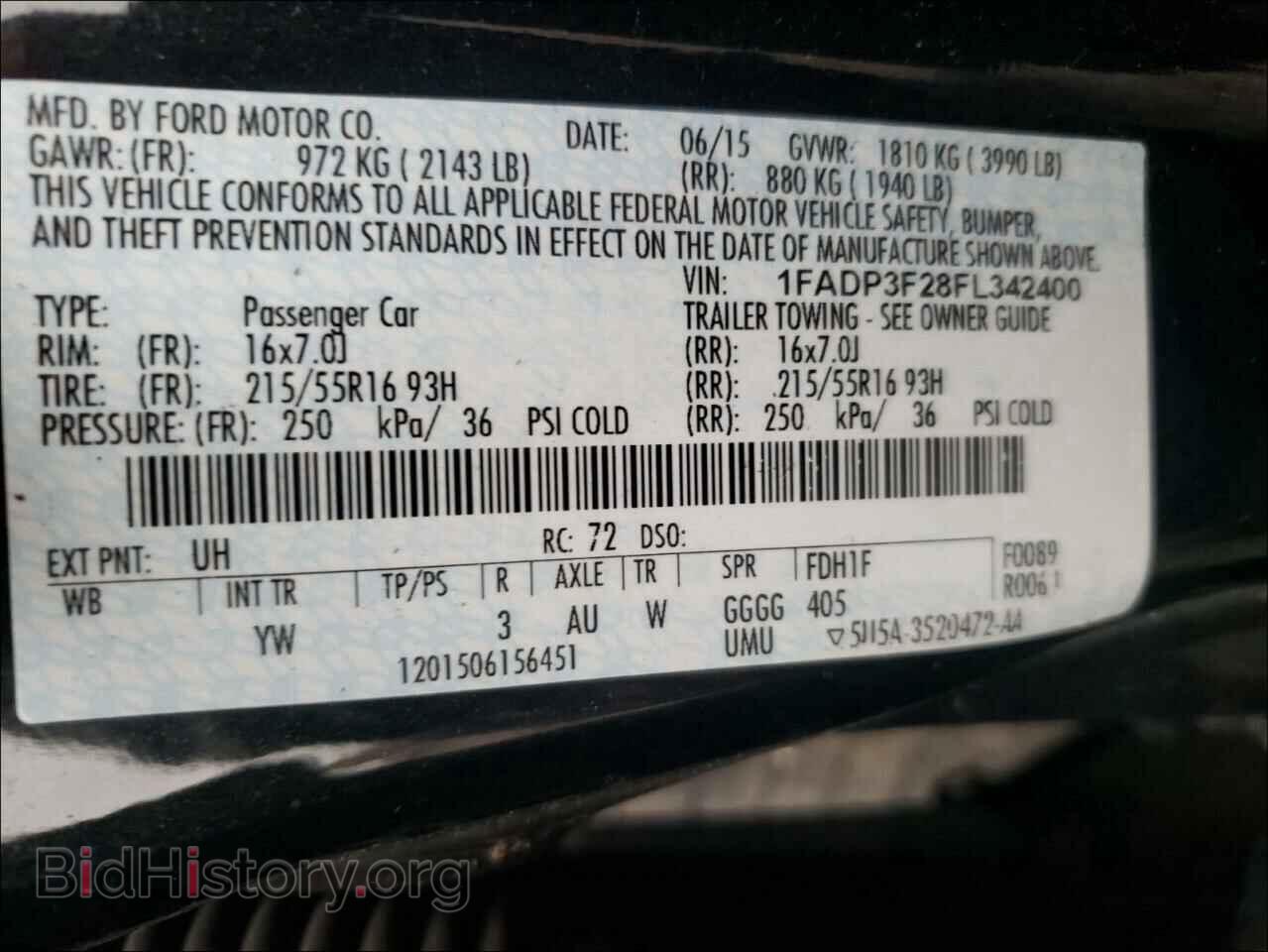 2015 FORD FOCUS - VIN: 1FADP3F28FL342400 - Фото 10