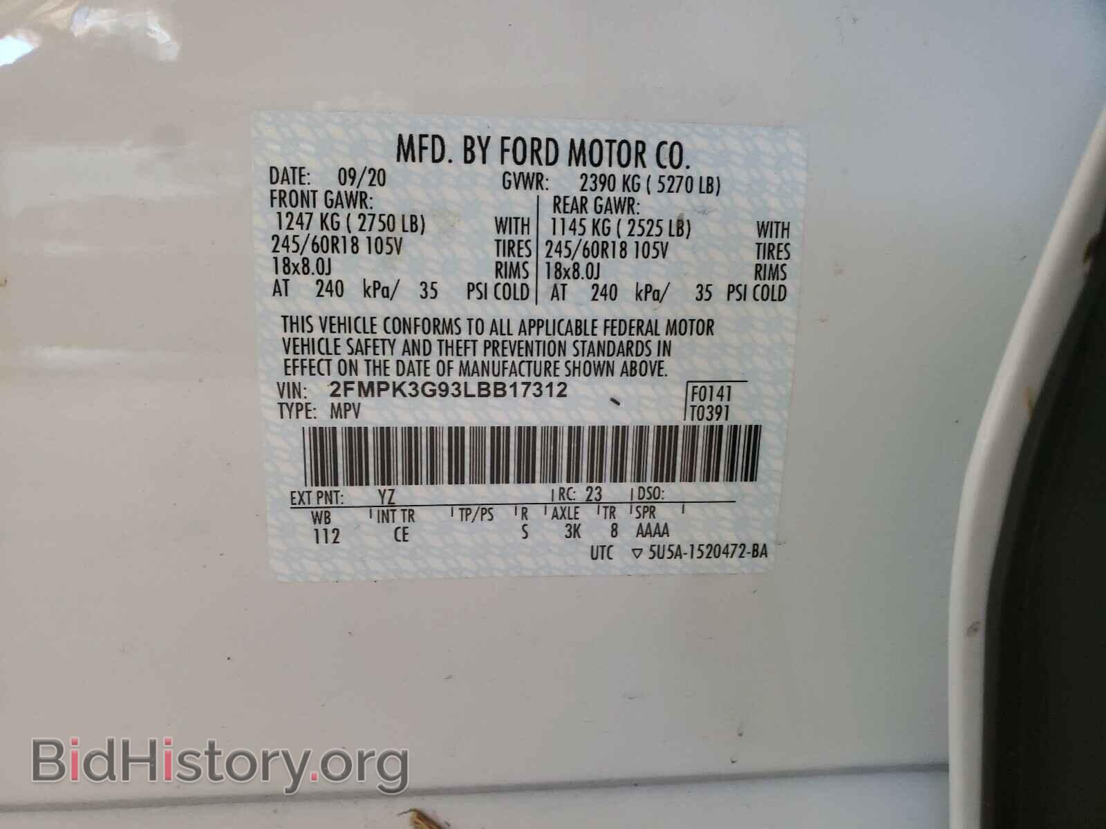2020 FORD EDGE - VIN: 2FMPK3G93LBB17312 - Photo 10