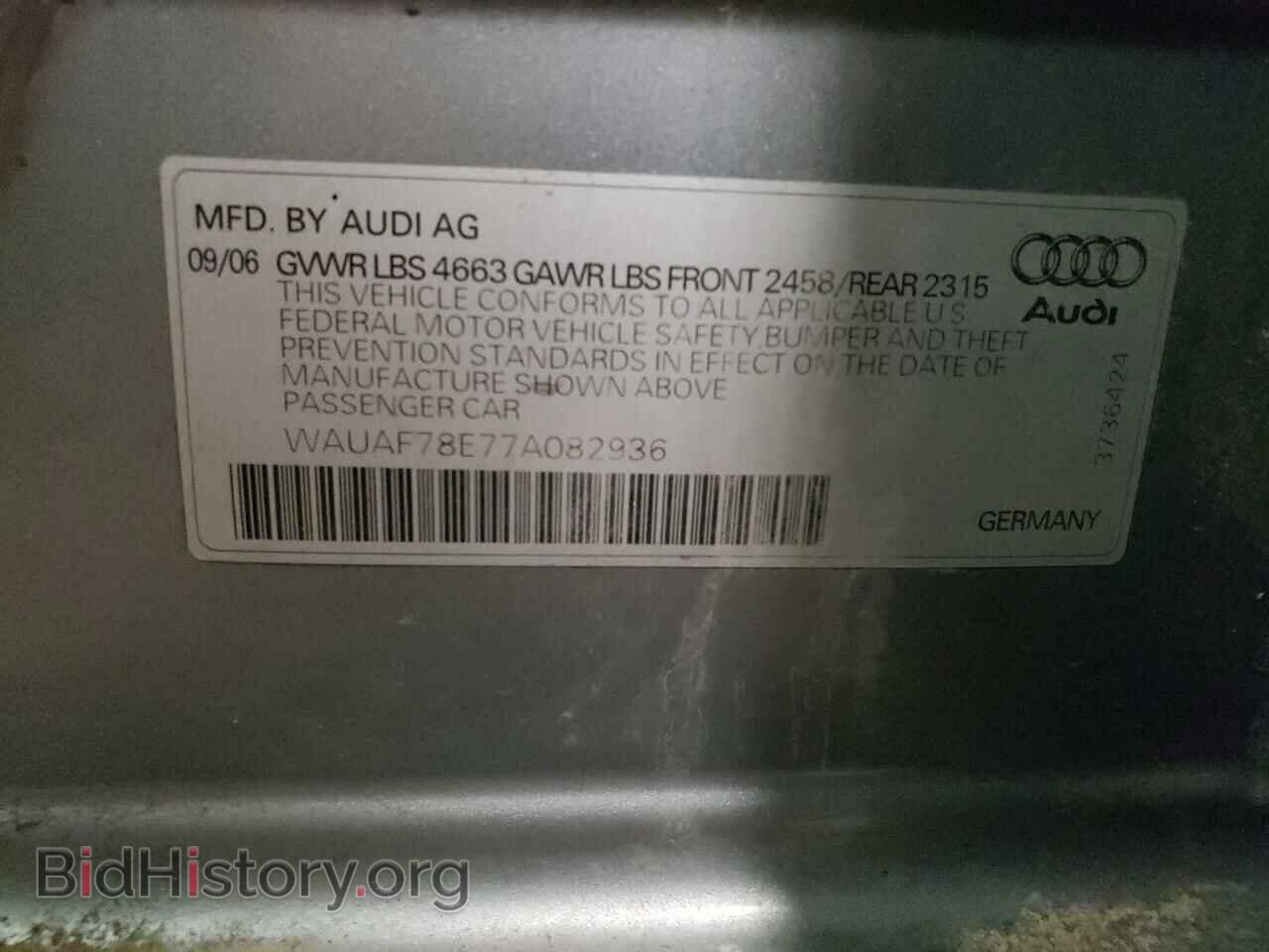 2007 AUDI A4 - VIN: WAUAF78E77A082936 - Photo 13
