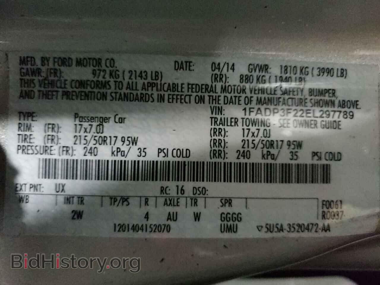2014 FORD FOCUS - VIN: 1FADP3F22EL297789 - Photo 10