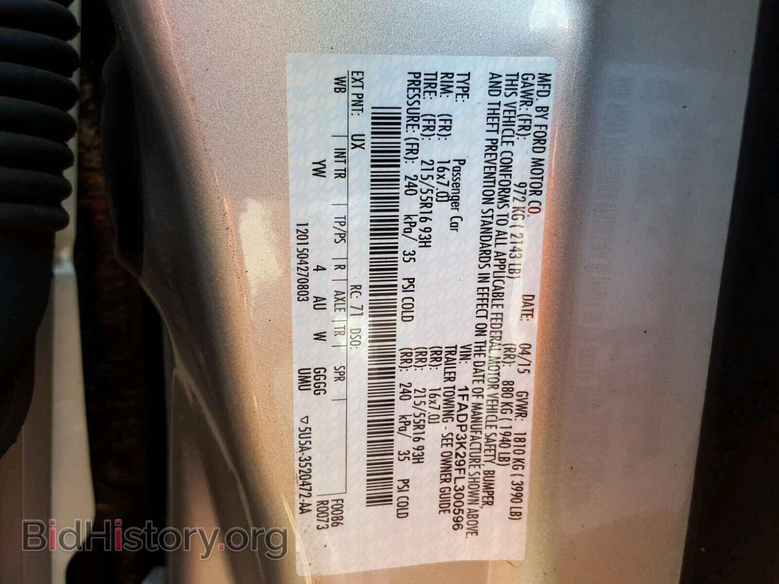2015 FORD FOCUS - VIN: 1FADP3K29FL300596 - Фото 10