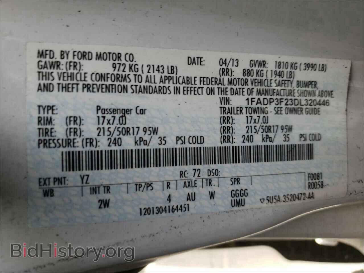2013 FORD FOCUS - VIN: 1FADP3F23DL320446 - Photo 10
