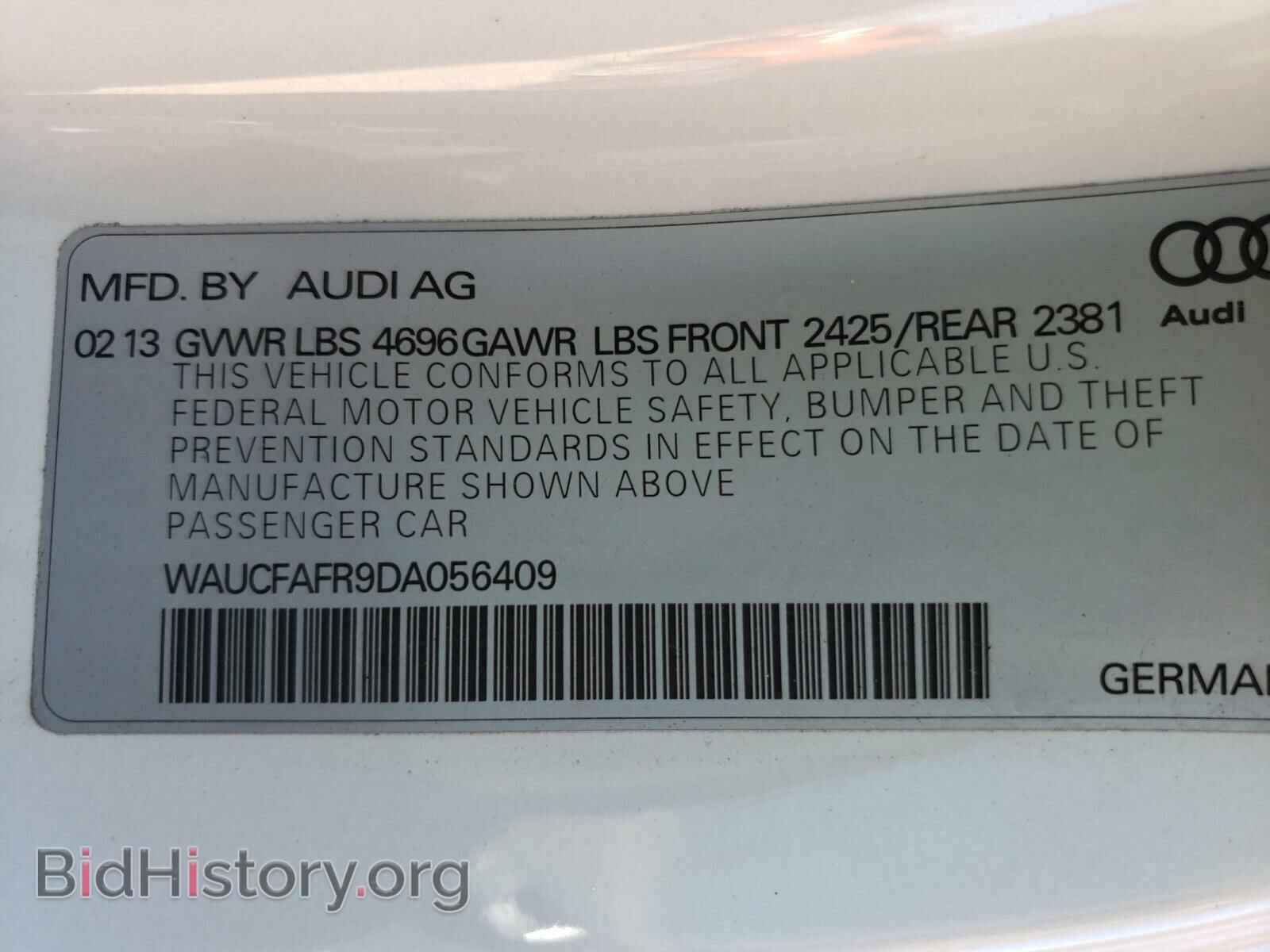2013 AUDI A5 - VIN: WAUCFAFR9DA056409 - Фото 10
