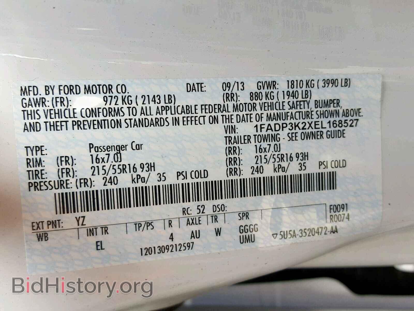 2014 FORD FOCUS SE - VIN: 1FADP3K2XEL168527 - Фото 10