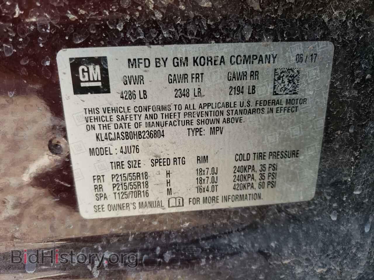 2017 BUICK ENCORE - VIN: KL4CJASB0HB236804 - Фото 14