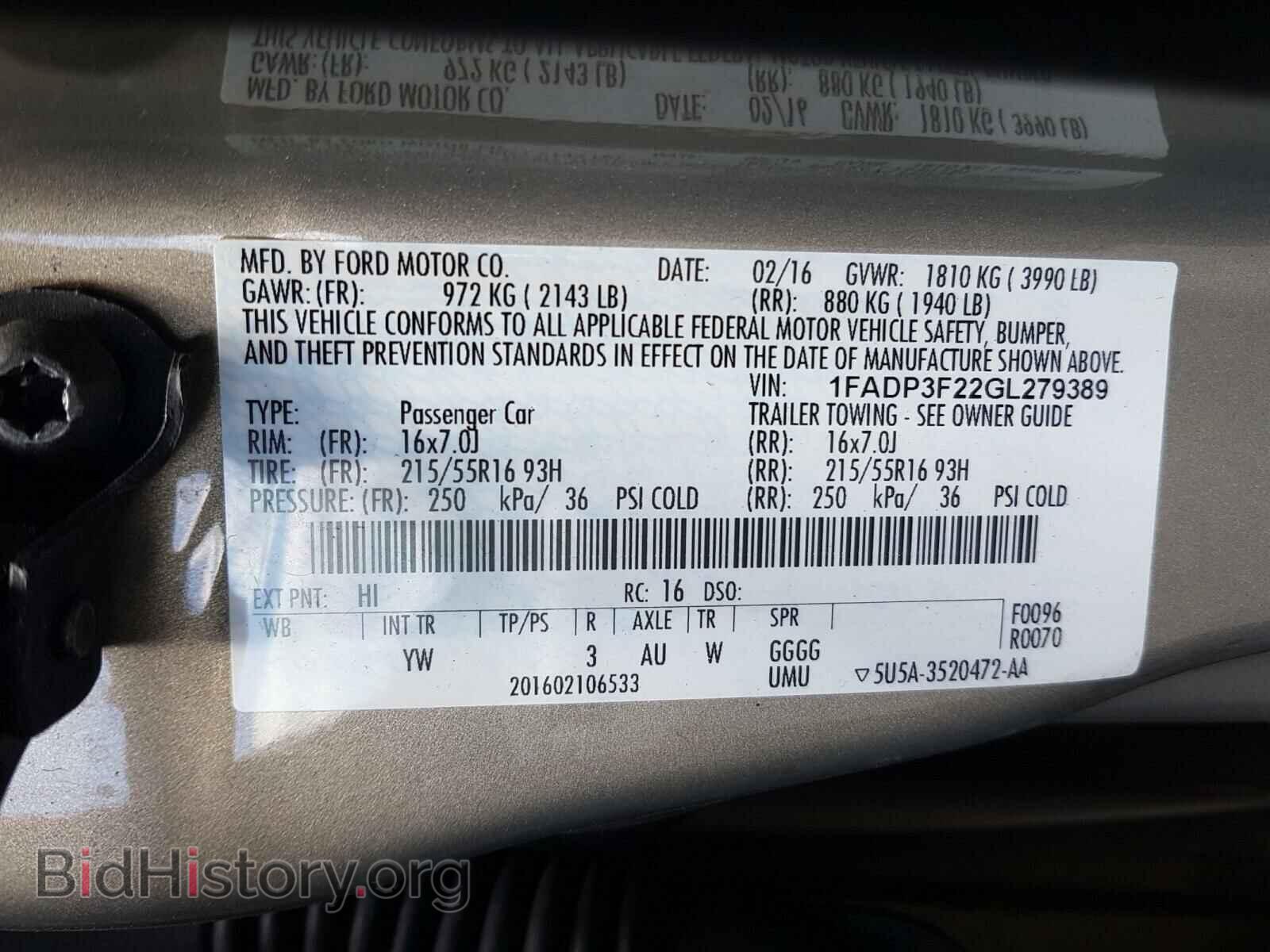 2016 FORD FOCUS - VIN: 1FADP3F22GL279389 - Photo 10