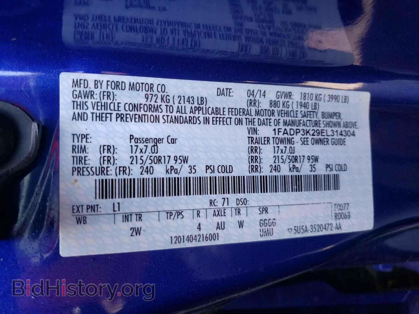 2014 FORD FOCUS - VIN: 1FADP3K29EL314304 - Photo 10