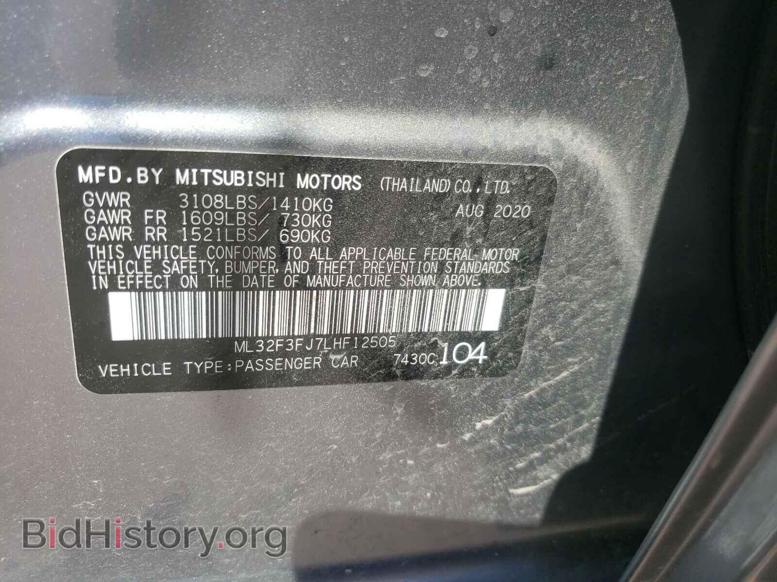 2020 MITSUBISHI MIRAGE - VIN: ML32F3FJ7LHF12505 - Фото 10