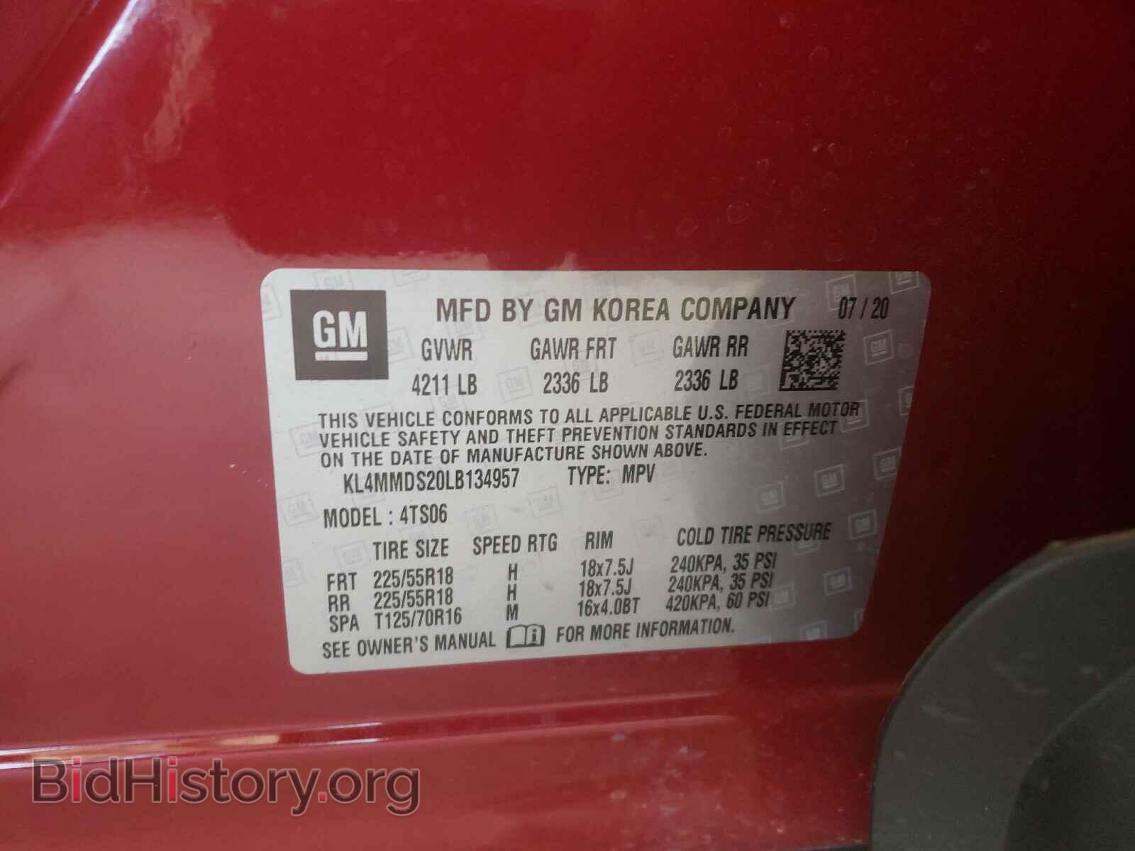 2020 BUICK ENCORE - VIN: KL4MMDS20LB134957 - Фото 10