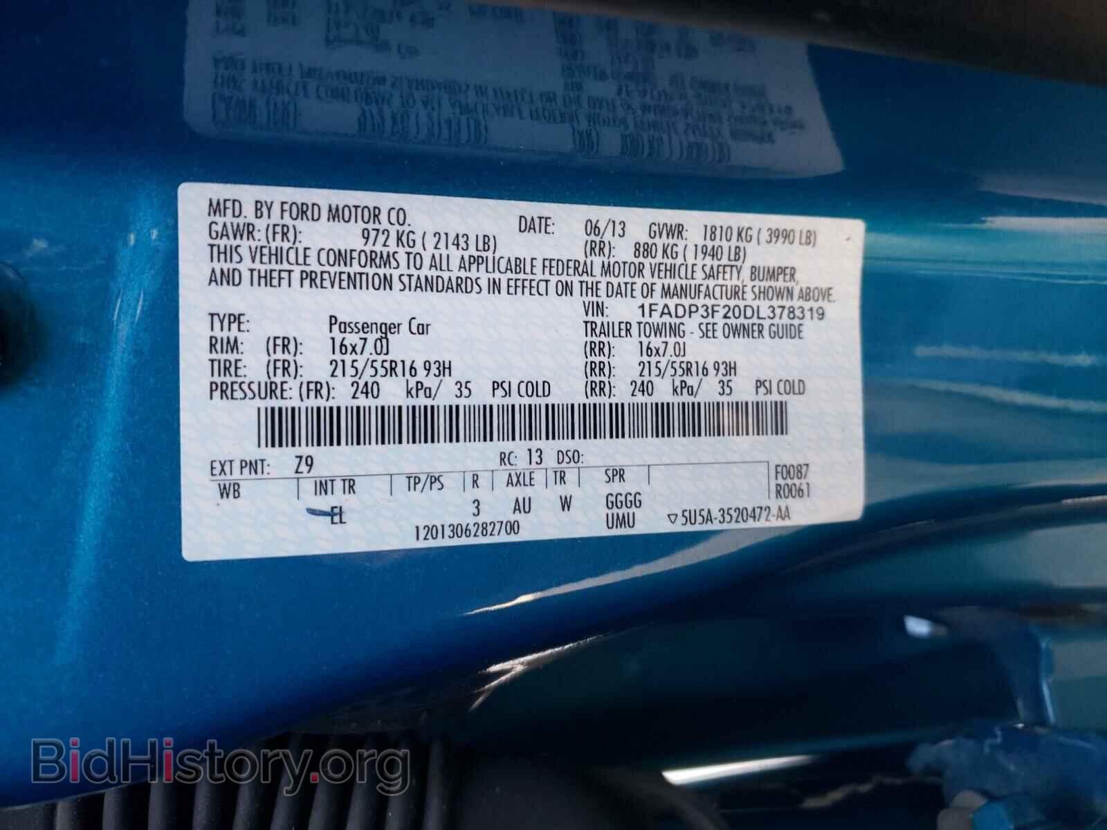 2013 FORD FOCUS - VIN: 1FADP3F20DL378319 - Фото 10