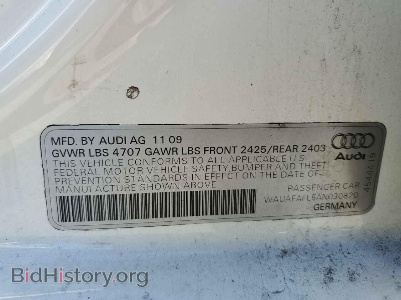 2010 AUDI A4 - VIN: WAUAFAFL5AN030820 - Фото 12