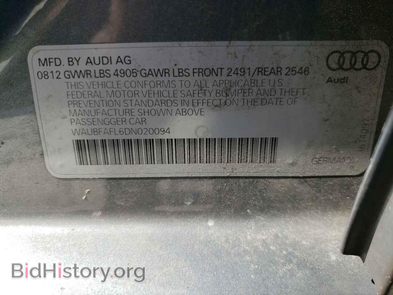 2013 AUDI A4 - VIN: WAUBFAFL6DN020094 - Фото 10
