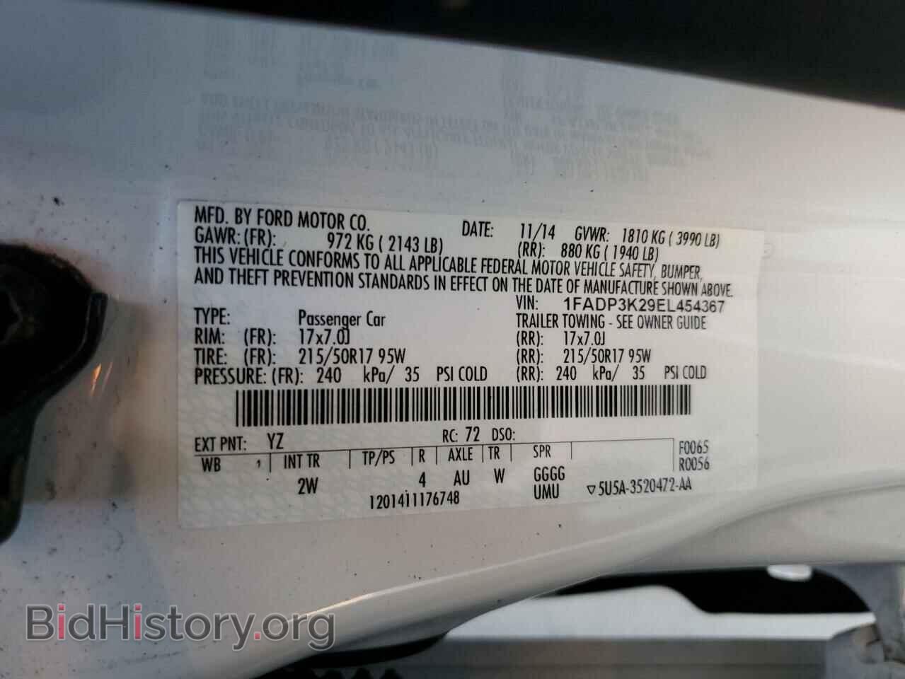 2014 FORD FOCUS - VIN: 1FADP3K29EL454367 - Photo 12