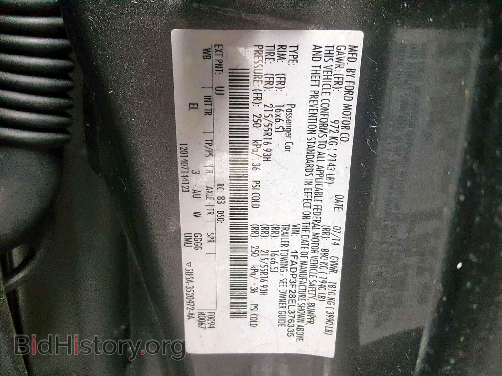 2014 FORD FOCUS SE - VIN: 1FADP3F28EL376335 - Фото 10