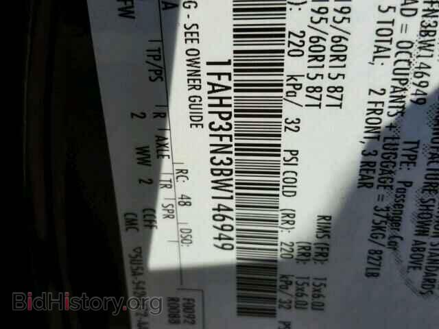 2011 FORD FOCUS - VIN: 1FAHP3FN3BW146949 - Фото 10