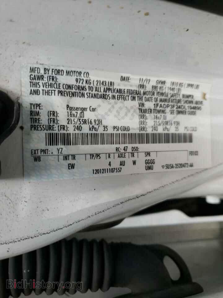 2013 FORD FOCUS - VIN: 1FADP3F24DL194890 - Фото 10