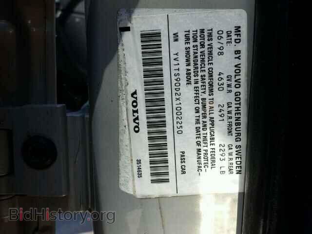 1999 VOLVO S80 - VIN: YV1TS90D2X1002250 - Фото 10