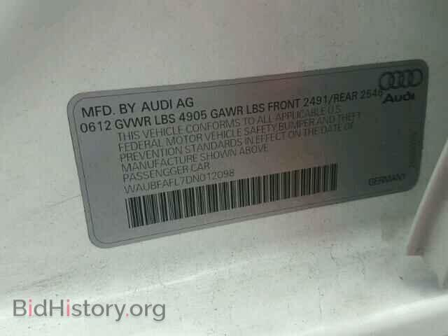 2013 AUDI A4 - VIN: WAUBFAFL7DN012098 - Фото 10