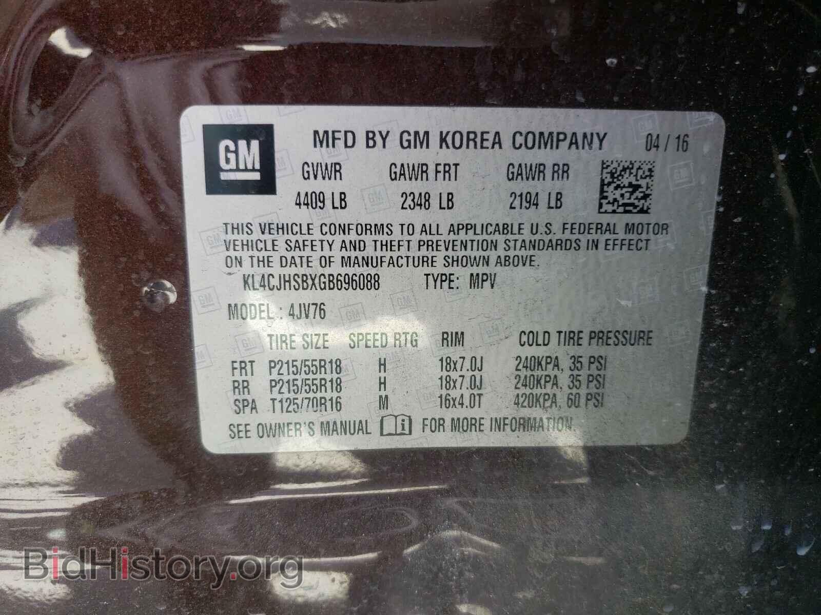 2016 BUICK ENCORE - VIN: KL4CJHSBXGB696088 - Photo 10