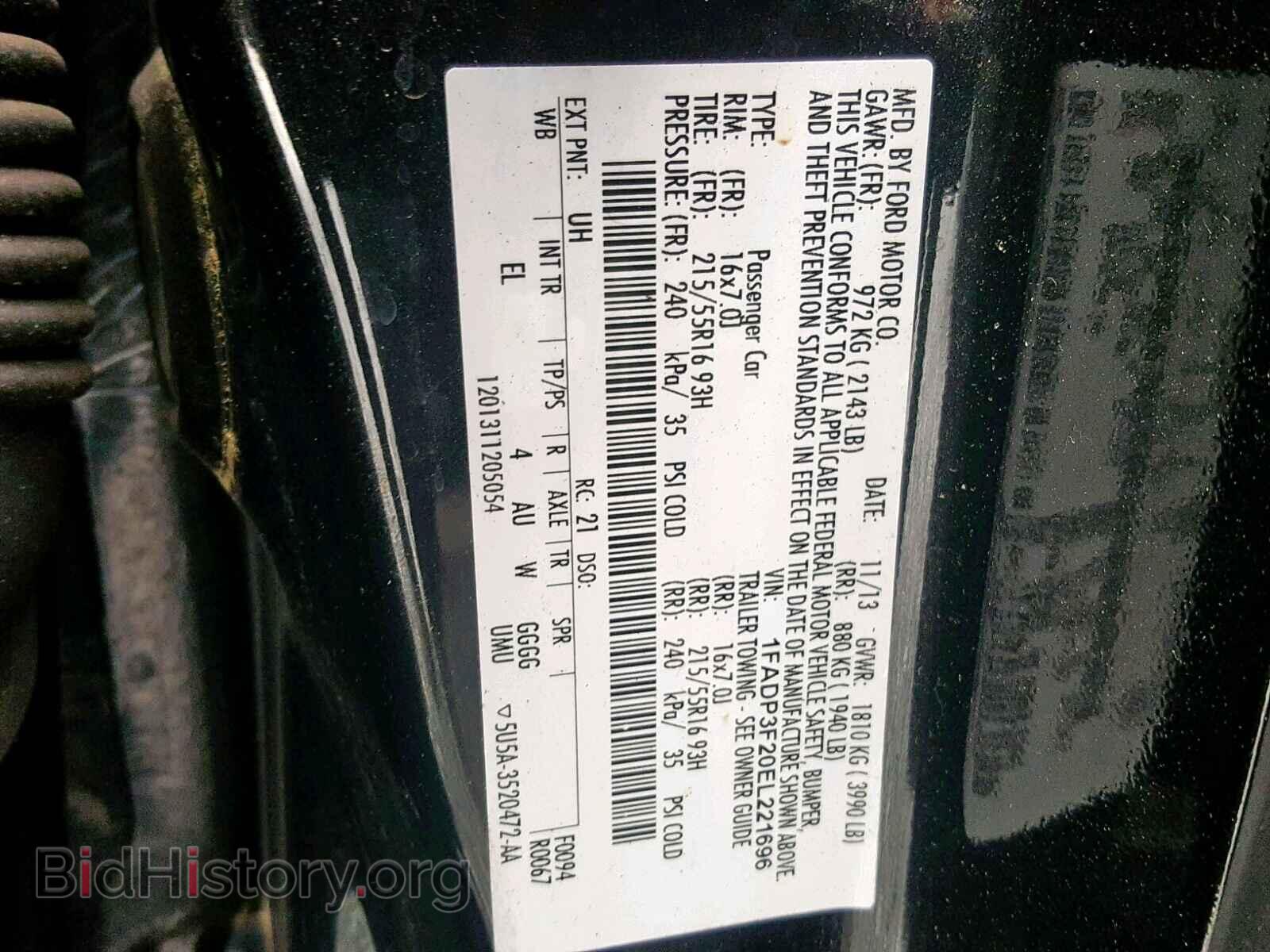 2014 FORD FOCUS SE - VIN: 1FADP3F20EL221696 - Фото 10