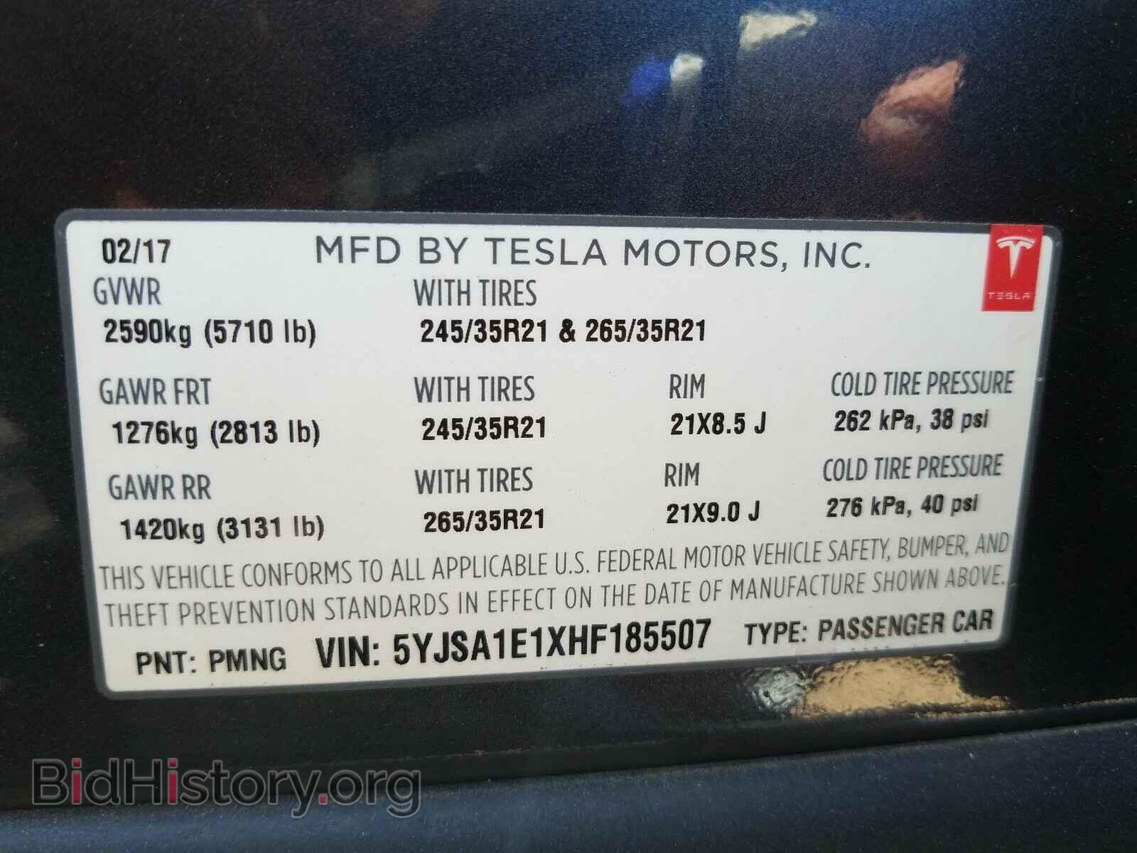 2017 TESLA MODEL S - VIN: 5YJSA1E1XHF185507 - Photo 10