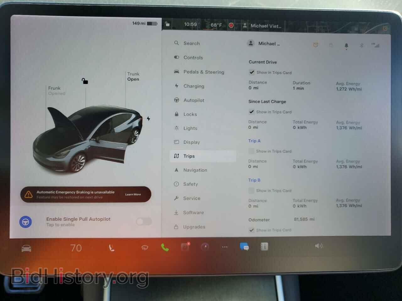 2017 TESLA MODEL 3 - VIN: 5YJ3E1EA2HF000679 - Фото 9