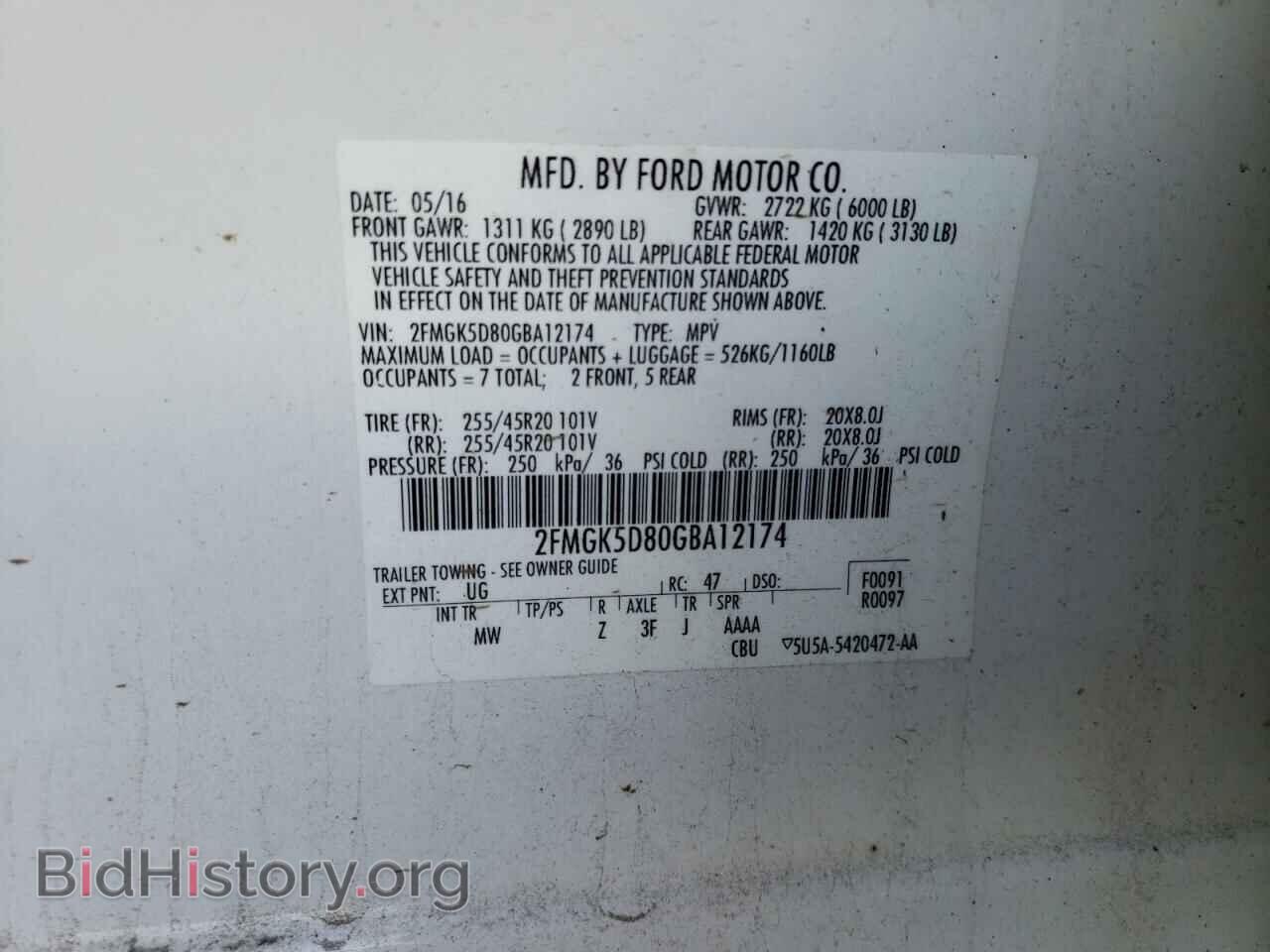2016 FORD FLEX - VIN: 2FMGK5D80GBA12174 - Photo 10