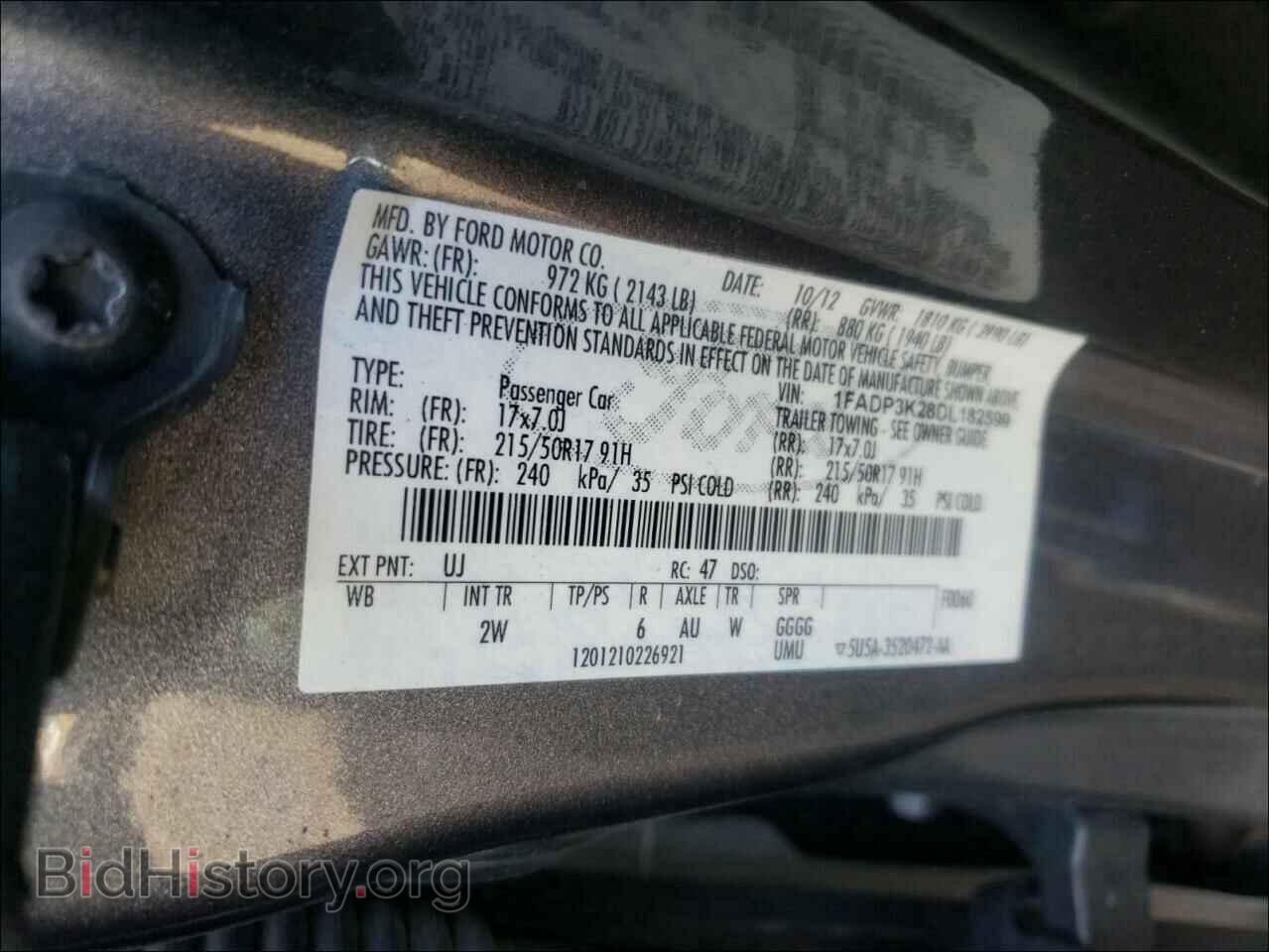 2013 FORD FOCUS - VIN: 1FADP3K28DL182599 - Фото 10