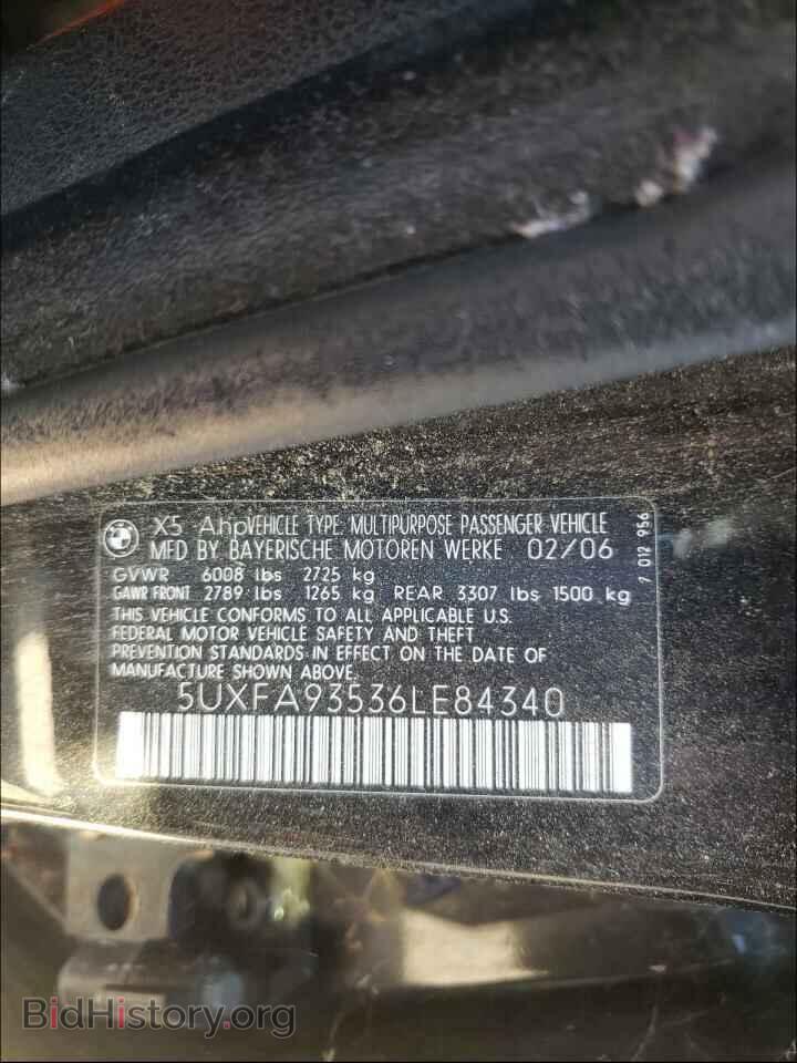 2006 BMW X5 - VIN: 5UXFA93536LE84340 - Фото 10