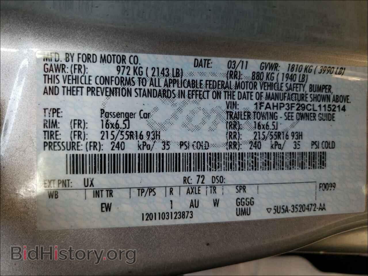 2012 FORD FOCUS - VIN: 1FAHP3F29CL115214 - Photo 10