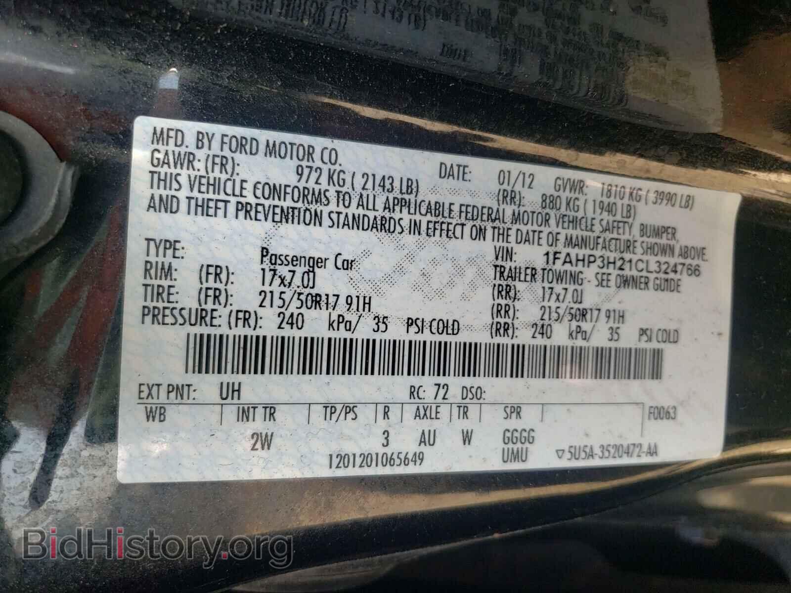 2012 FORD FOCUS - VIN: 1FAHP3H21CL324766 - Фото 10