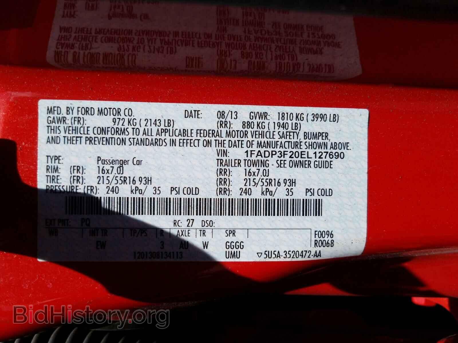 2014 FORD FOCUS - VIN: 1FADP3F20EL127690 - Фото 10