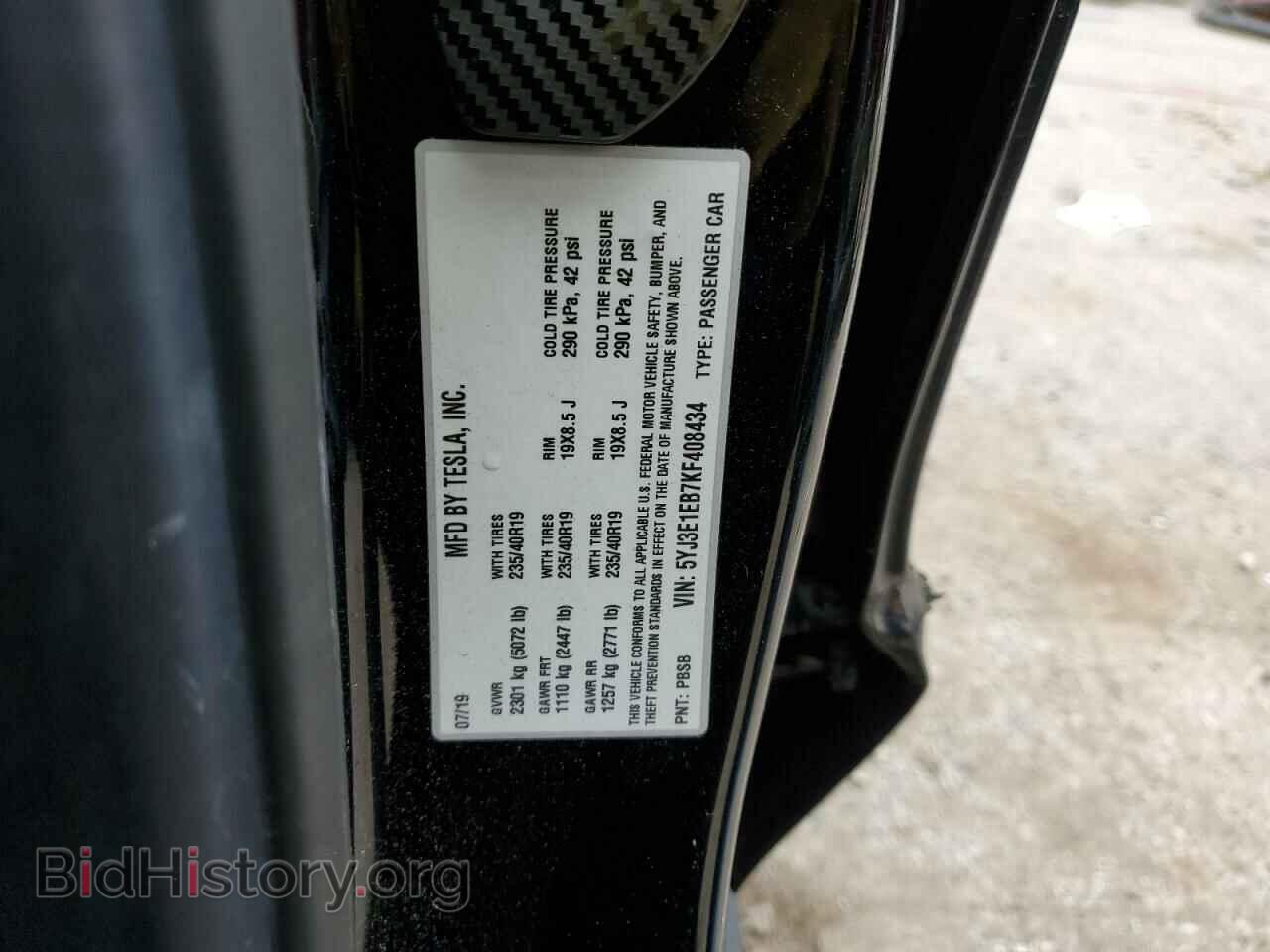 2019 TESLA MODEL 3 - VIN: 5YJ3E1EB7KF408434 - Photo 12