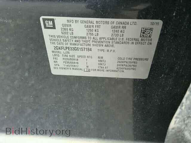 2016 GMC TERRAIN - VIN: 2GKFLPE33G6157184 - Фото 10