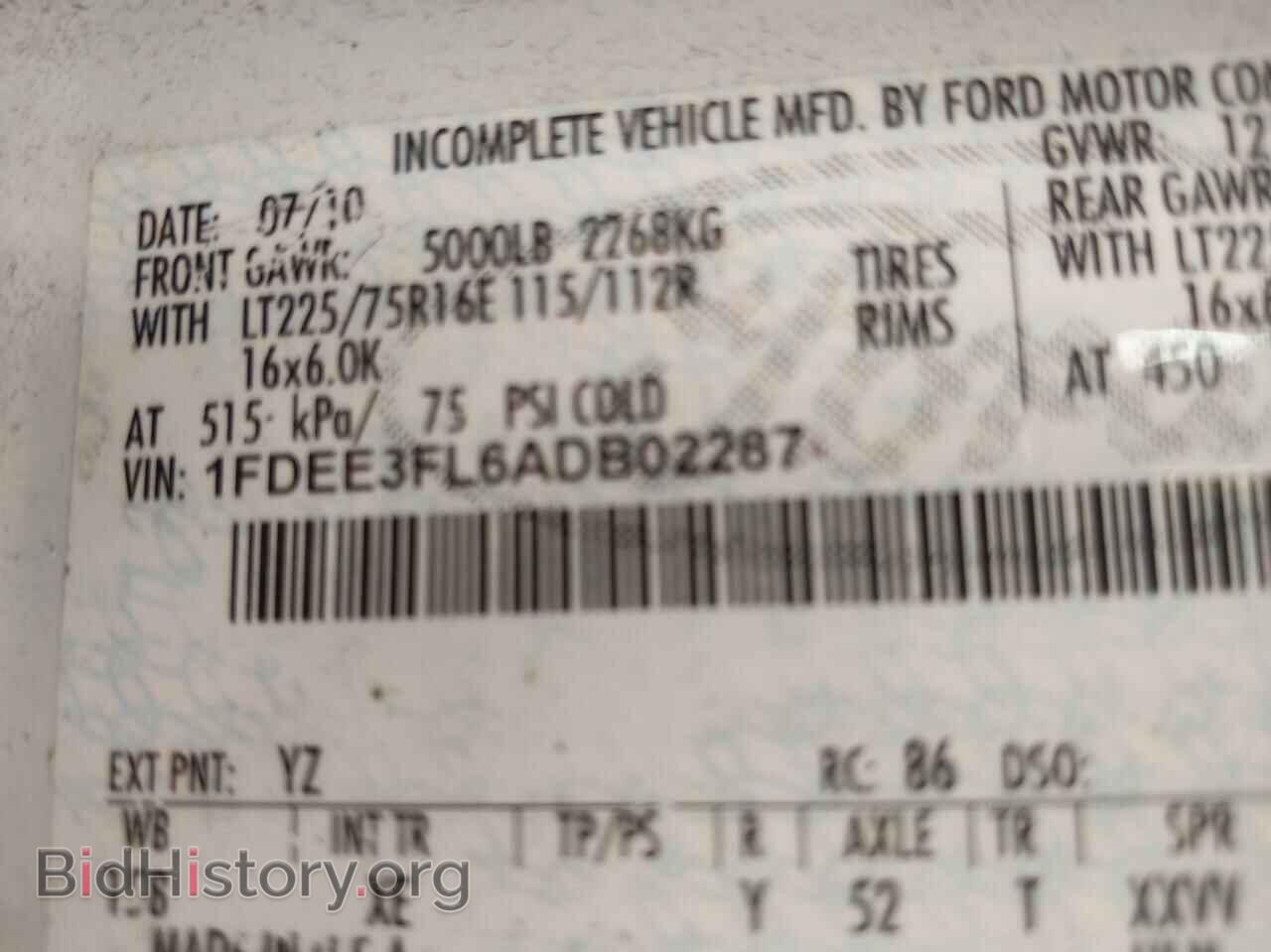 2010 FORD ECONOLINE - VIN: 1FDEE3FL6ADB02287 - Фото 10