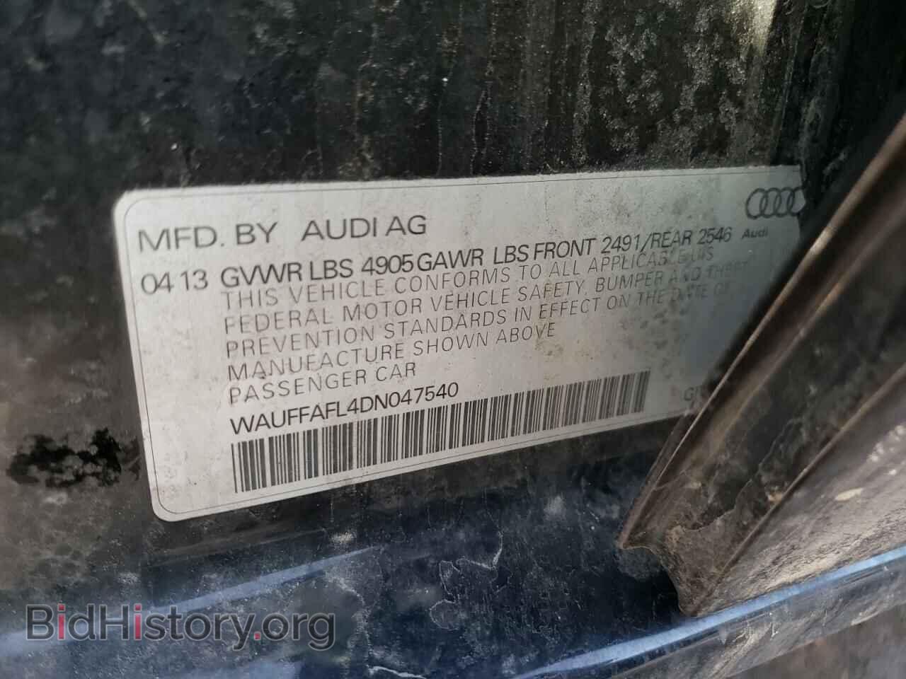 2013 AUDI A4 - VIN: WAUFFAFL4DN047540 - Фото 10