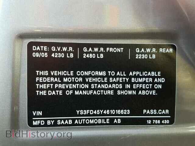 2006 SAAB 9 3 - VIN: YS3FD45Y461016623 - Фото 9