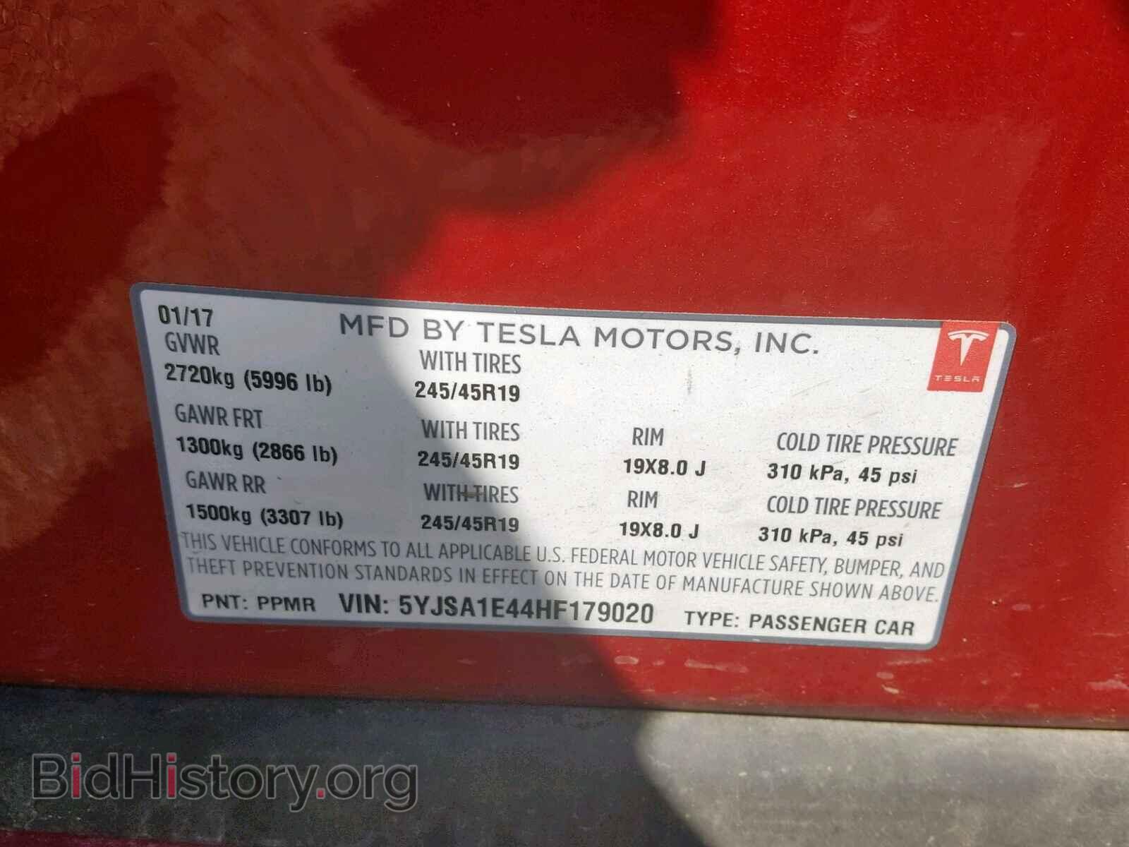 2017 TESLA MODEL S - VIN: 5YJSA1E44HF179020 - Photo 10