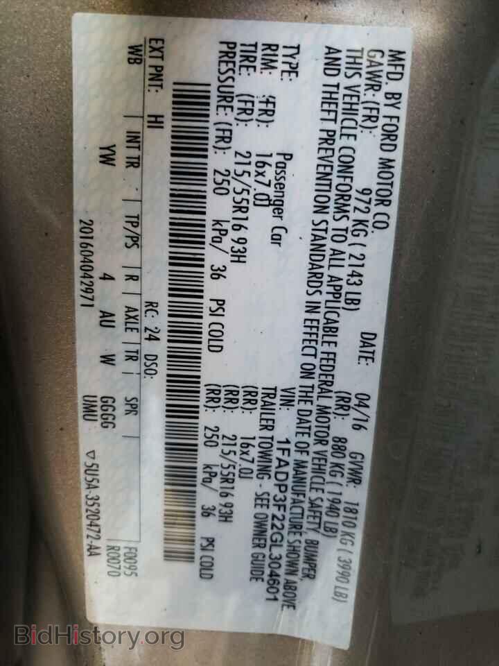 2016 FORD FOCUS - VIN: 1FADP3F22GL304601 - Photo 10