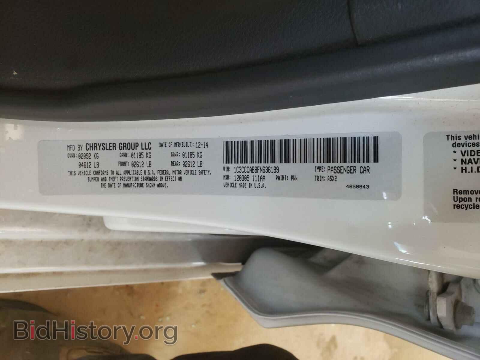 2015 CHRYSLER 200 - VIN: 1C3CCCAB8FN636199 - Фото 10