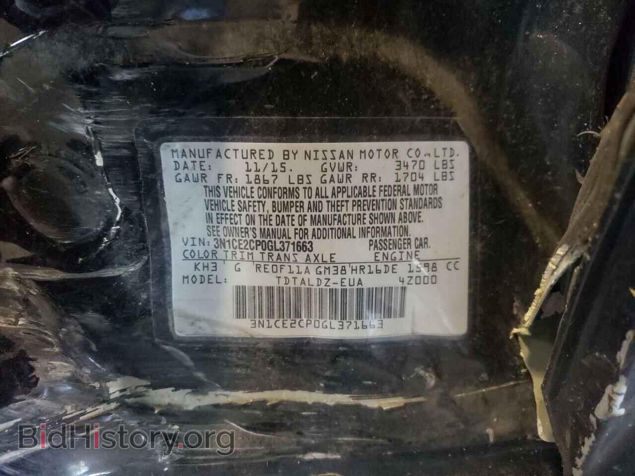 2016 NISSAN VERSA - VIN: 3N1CE2CP0GL371663 - Фото 10