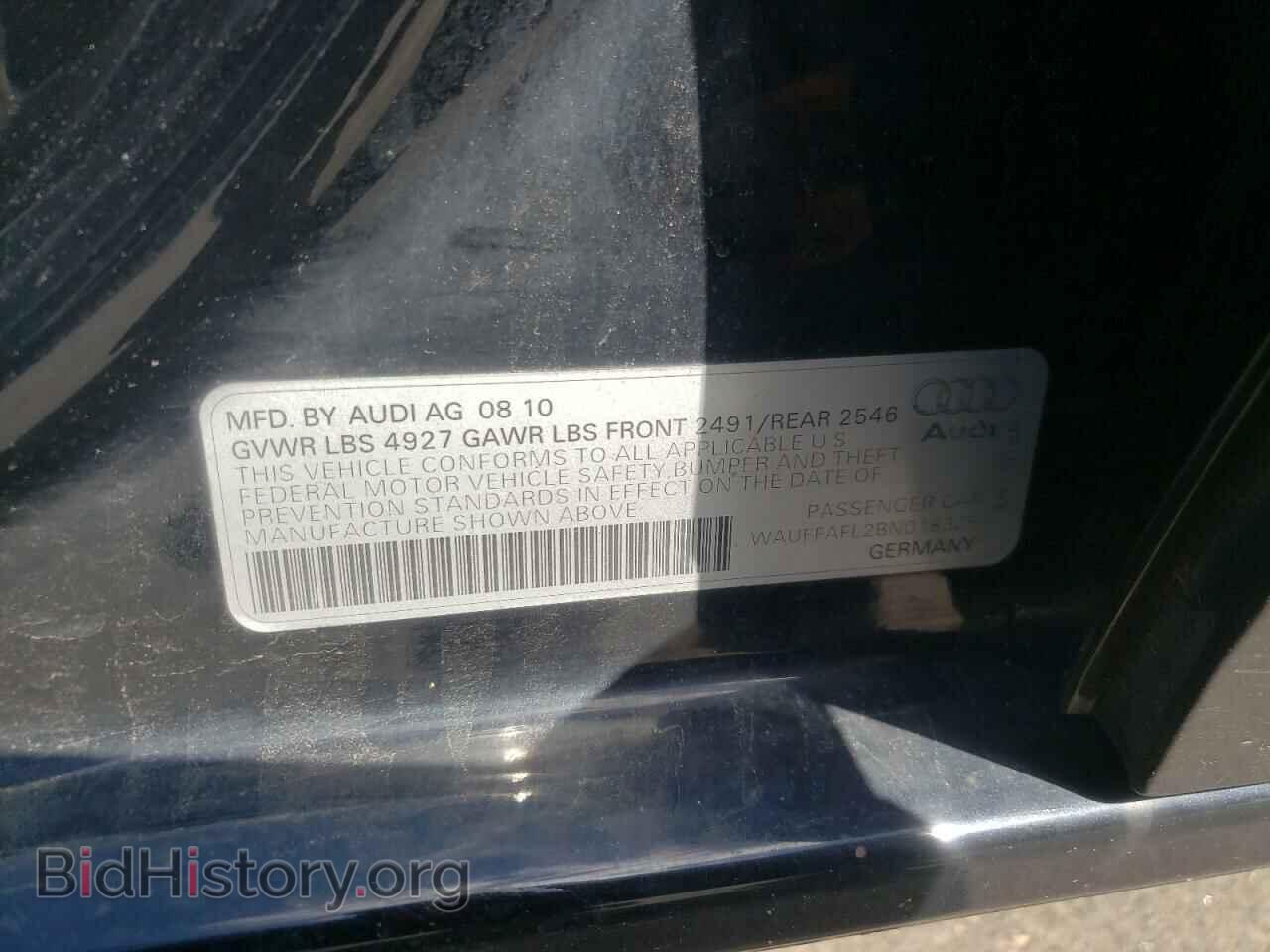 2011 AUDI A4 - VIN: WAUFFAFL2BN018325 - Фото 10